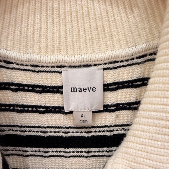 Anthropologie Maeve Kinsley Collared Striped Cardigan - Picture 3 of 4